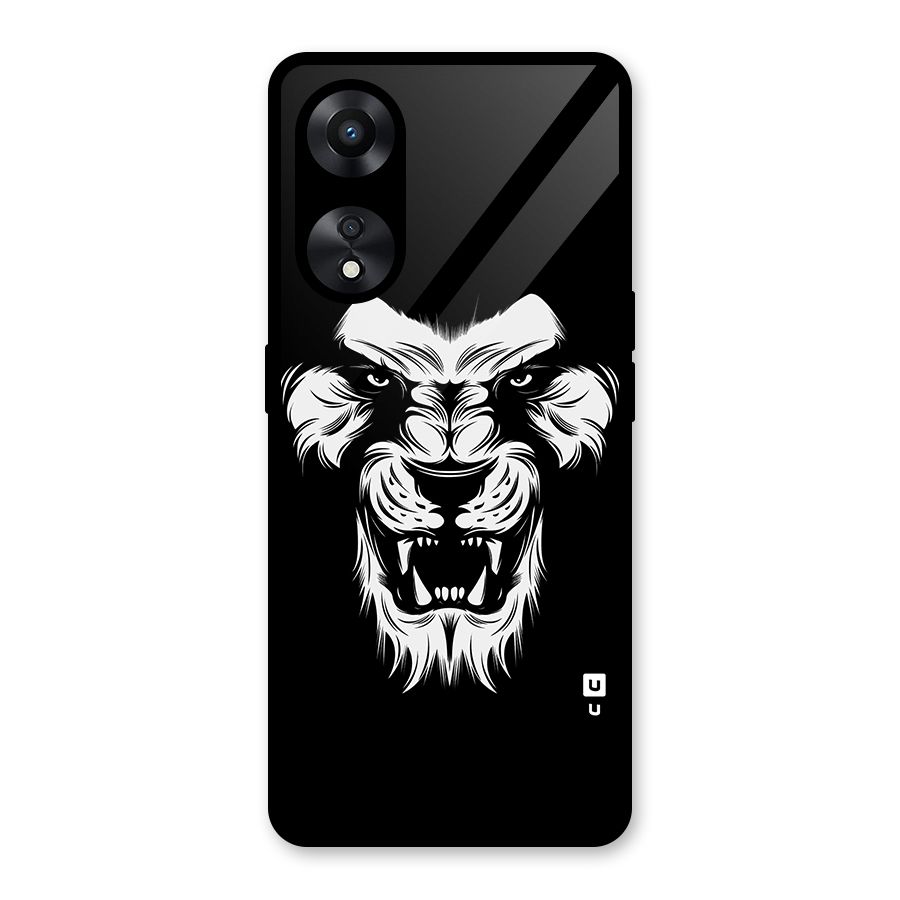 Fierce Lion Digital Art Glass Back Case for Oppo A78