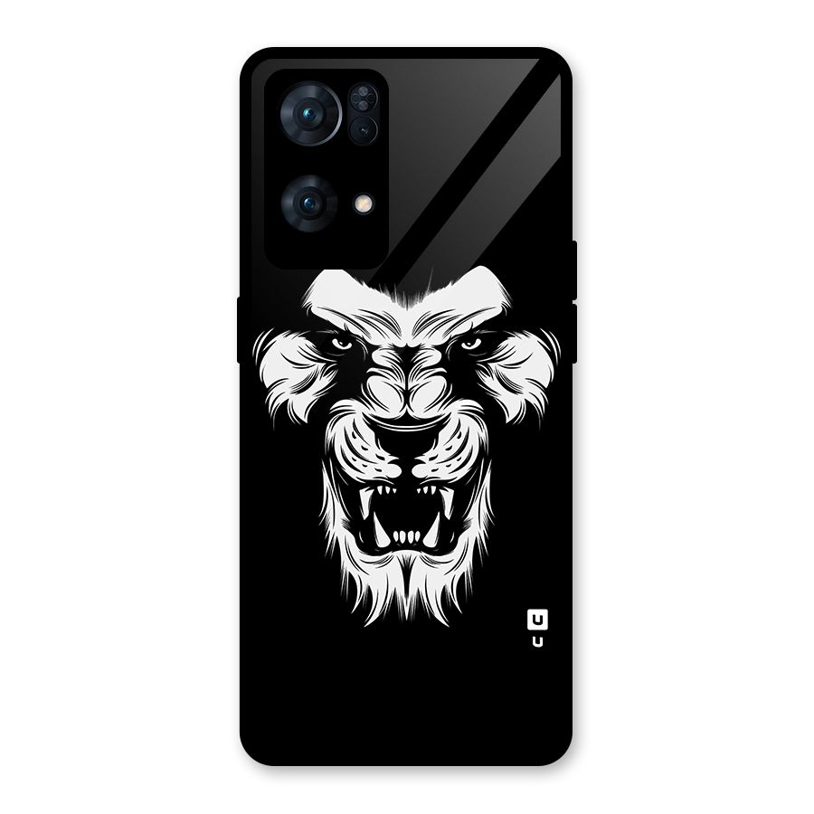 Fierce Lion Digital Art Glass Back Case for Oppo Reno7 Pro 5G