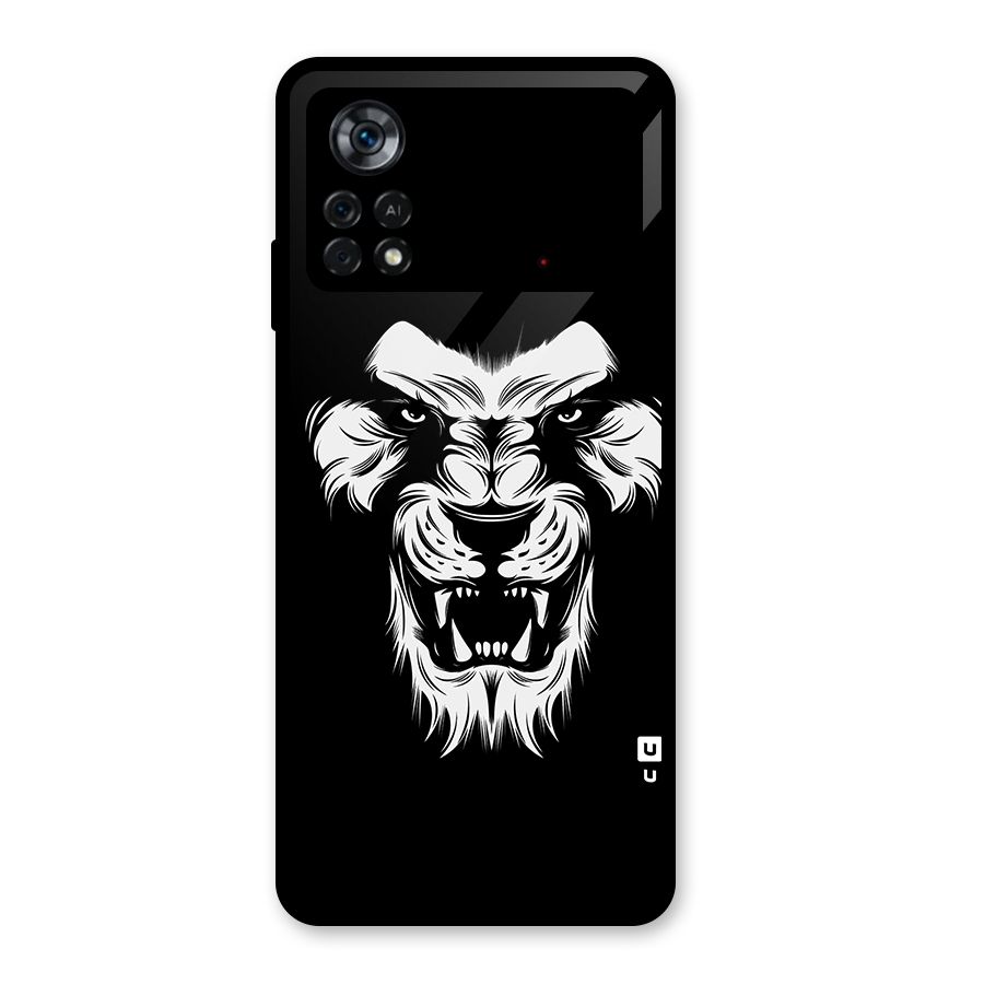 Fierce Lion Digital Art Glass Back Case for Poco X4 Pro 5G