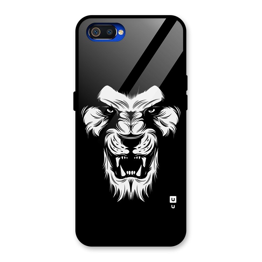 Fierce Lion Digital Art Glass Back Case for Realme C2