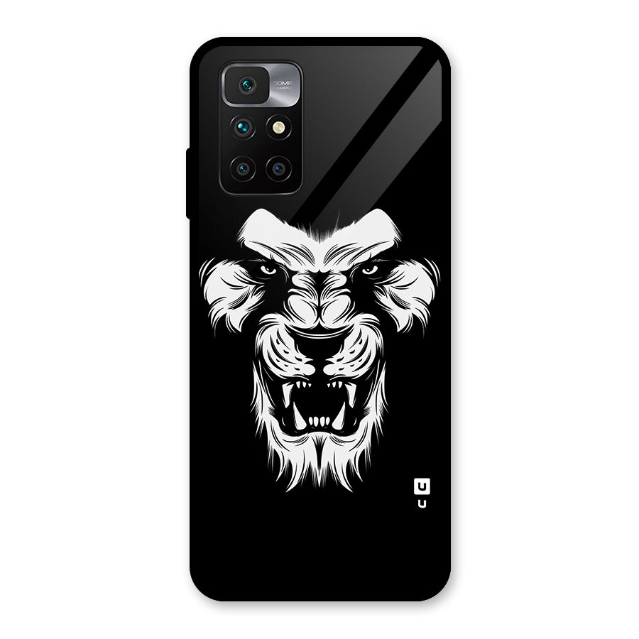 Fierce Lion Digital Art Glass Back Case for Redmi 10 Prime