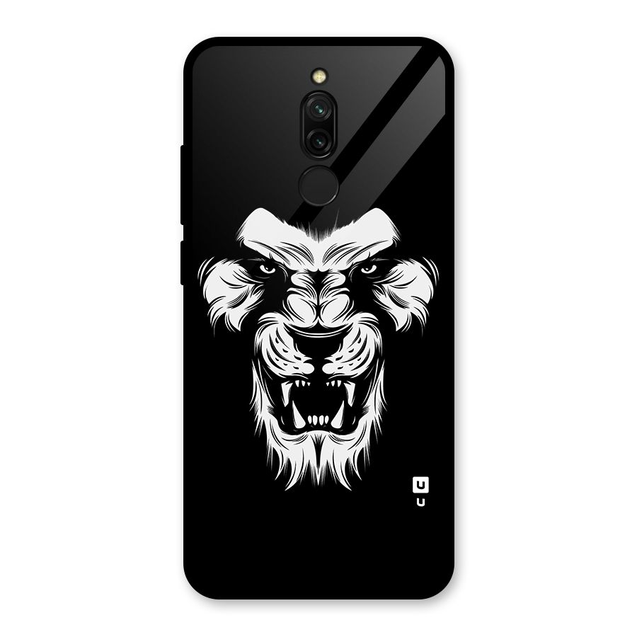 Fierce Lion Digital Art Glass Back Case for Redmi 8