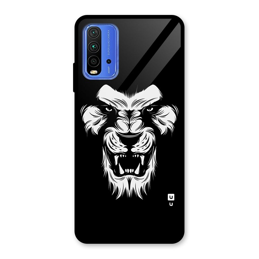 Fierce Lion Digital Art Glass Back Case for Redmi 9 Power