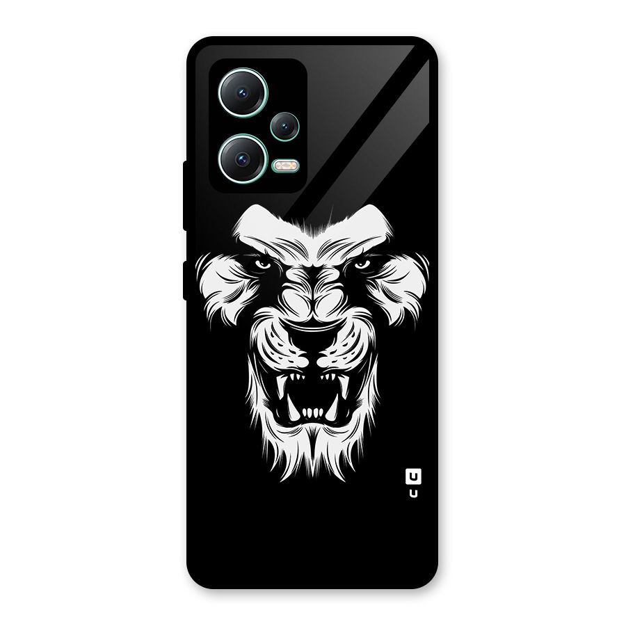 Fierce Lion Digital Art Glass Back Case for Redmi Note 12 5G