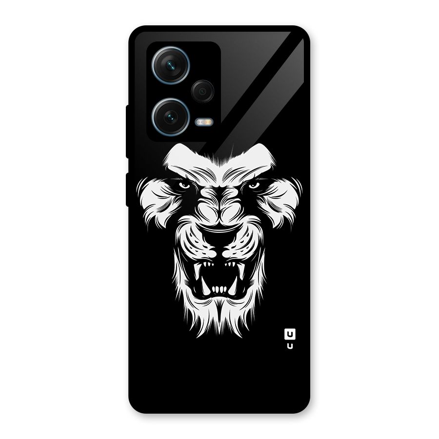 Fierce Lion Digital Art Glass Back Case for Redmi Note 12 Pro Plus 5G