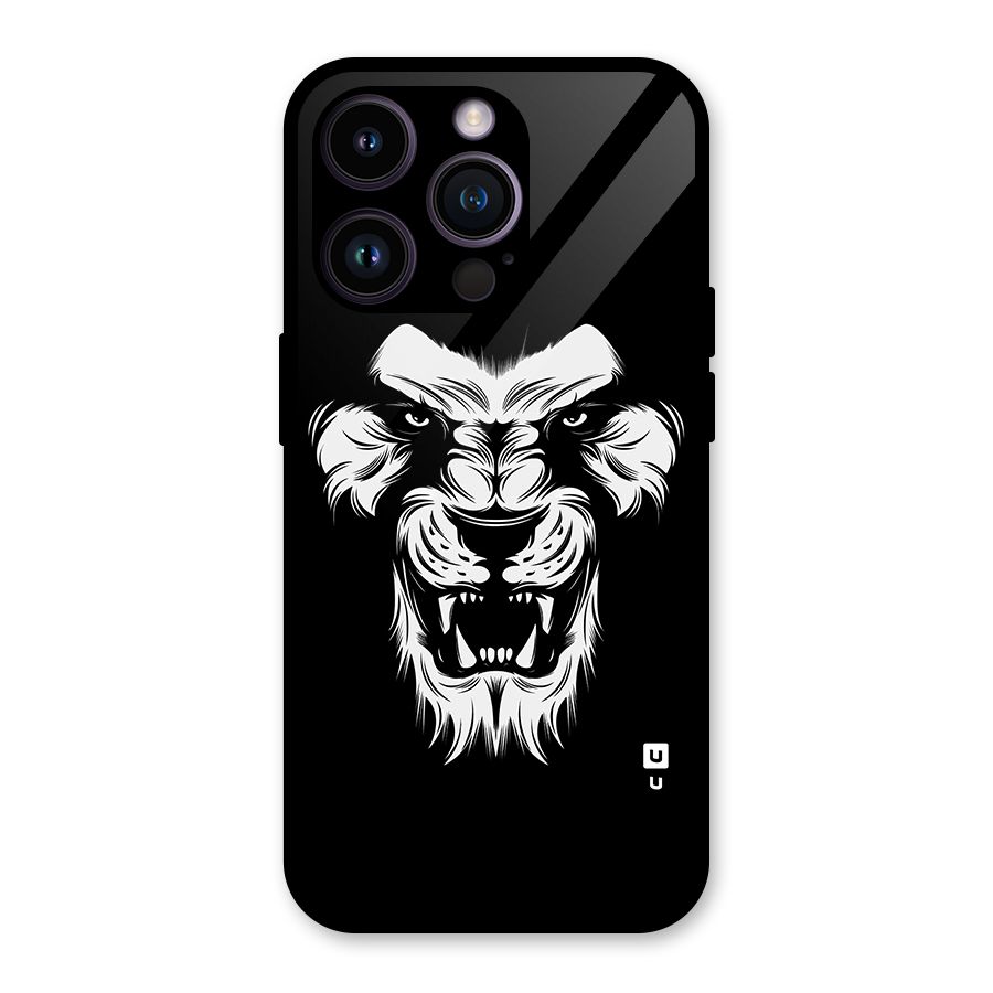 Fierce Lion Digital Art Glass Back Case for iPhone 14 Pro