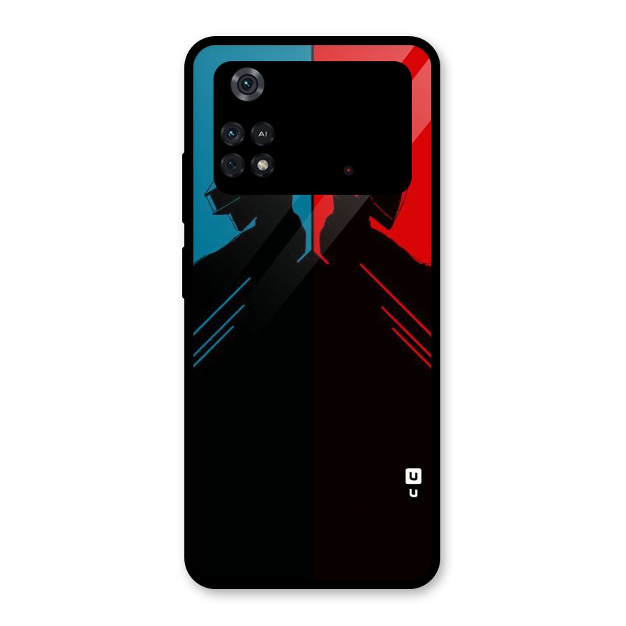 Fight Colours Glass Back Case for Poco M4 Pro 4G