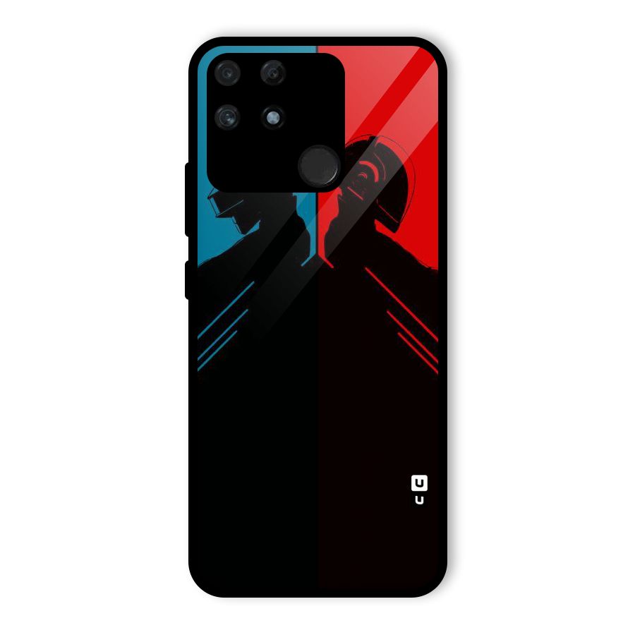 Fight Colours Glass Back Case for Realme Narzo 50A