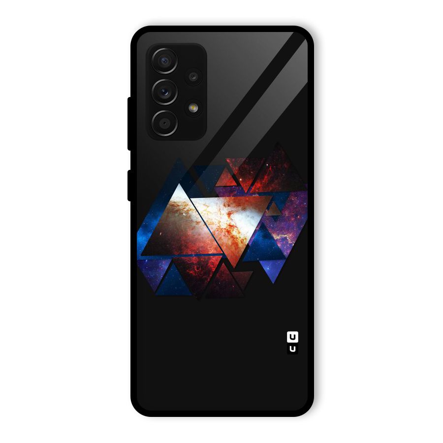 Fire Galaxy Triangles Glass Back Case for Galaxy A53 5G