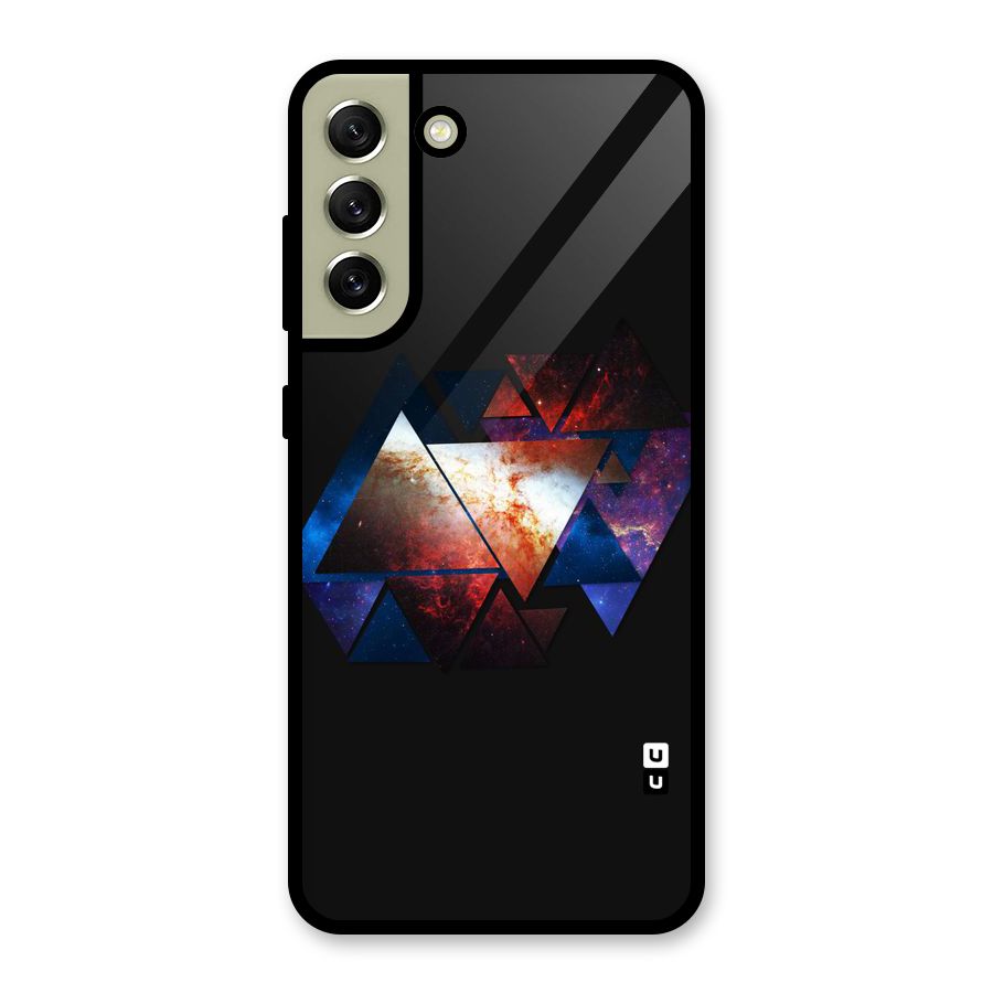 Fire Galaxy Triangles Glass Back Case for Galaxy S21 FE 5G