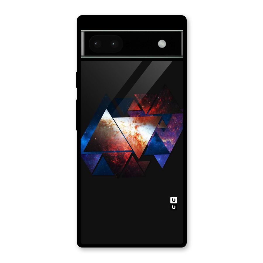 Fire Galaxy Triangles Glass Back Case for Google Pixel 6a