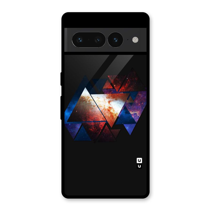 Fire Galaxy Triangles Glass Back Case for Google Pixel 7 Pro