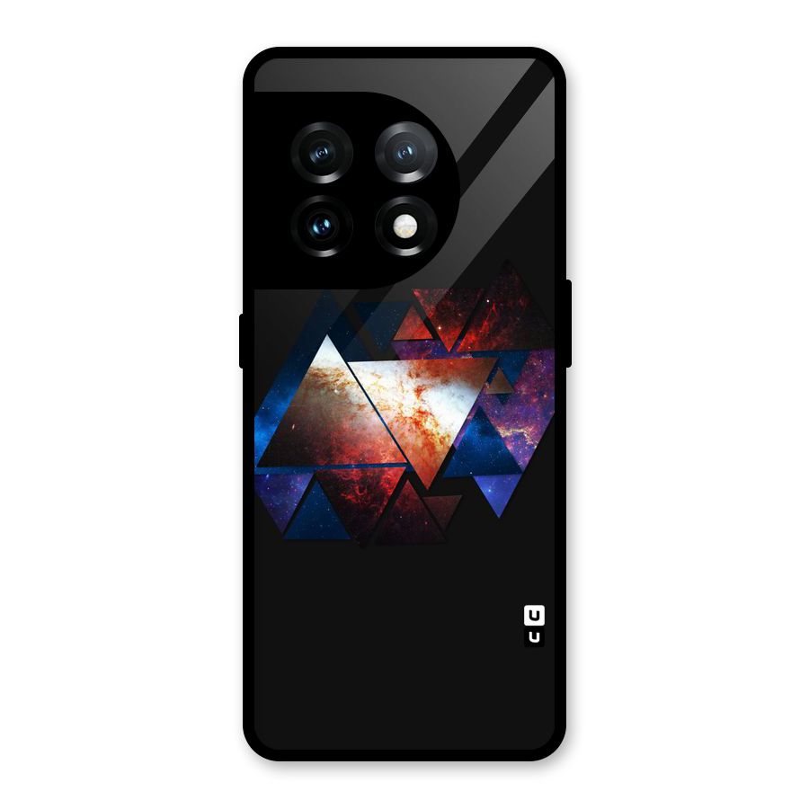 Fire Galaxy Triangles Glass Back Case for OnePlus 11