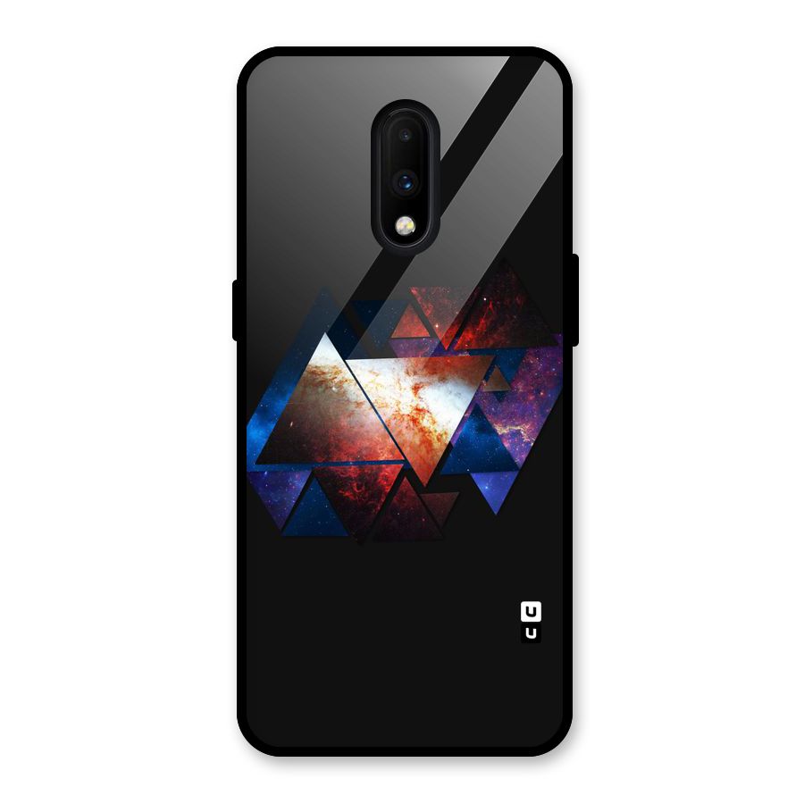 Fire Galaxy Triangles Glass Back Case for OnePlus 7