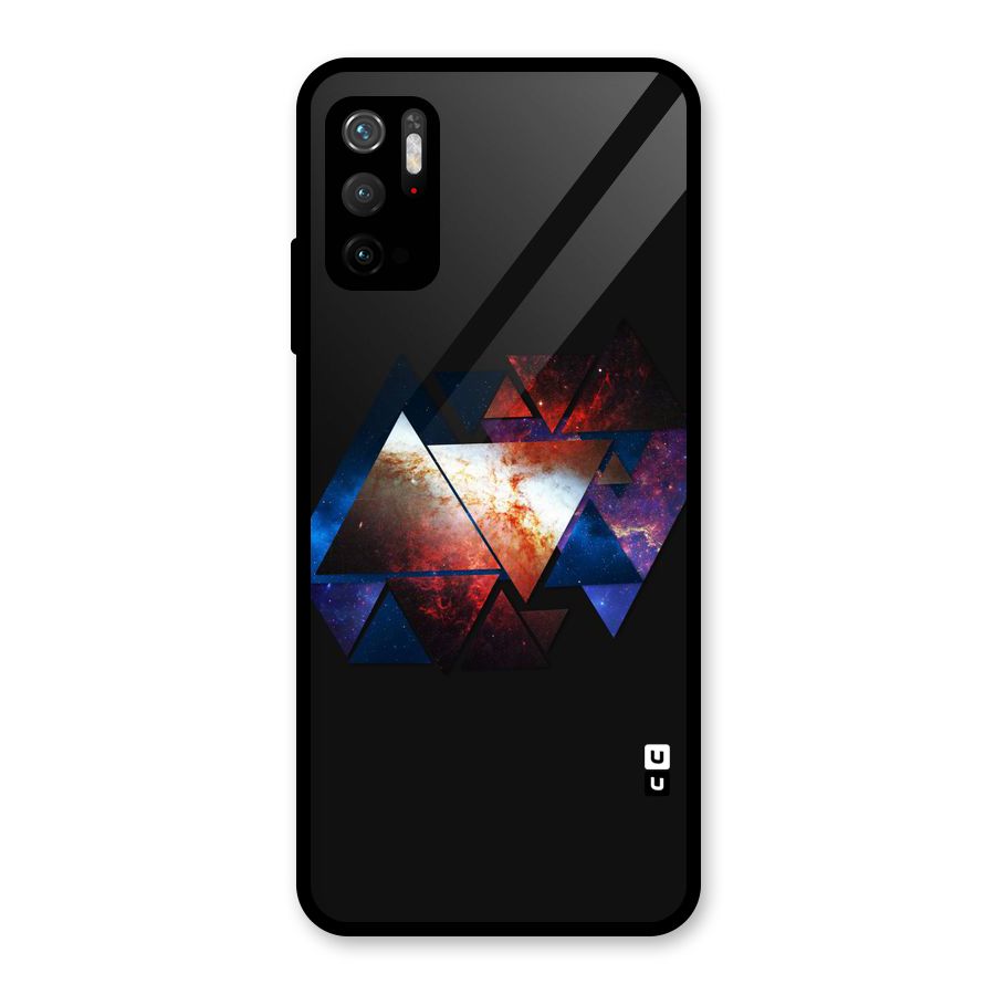 Fire Galaxy Triangles Glass Back Case for Poco M3 Pro 5G
