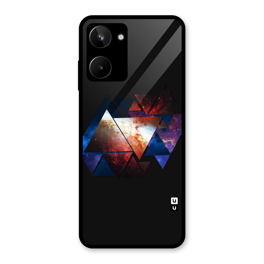 Fire Galaxy Triangles Glass Back Case for Realme 10