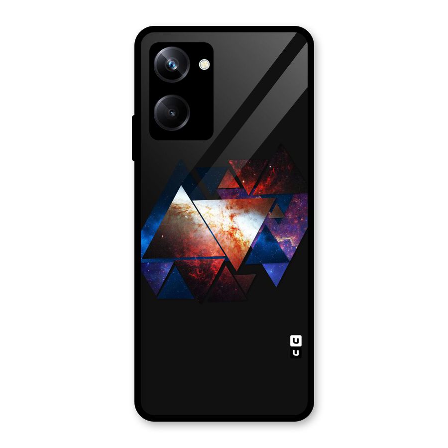 Fire Galaxy Triangles Glass Back Case for Realme 10 Pro