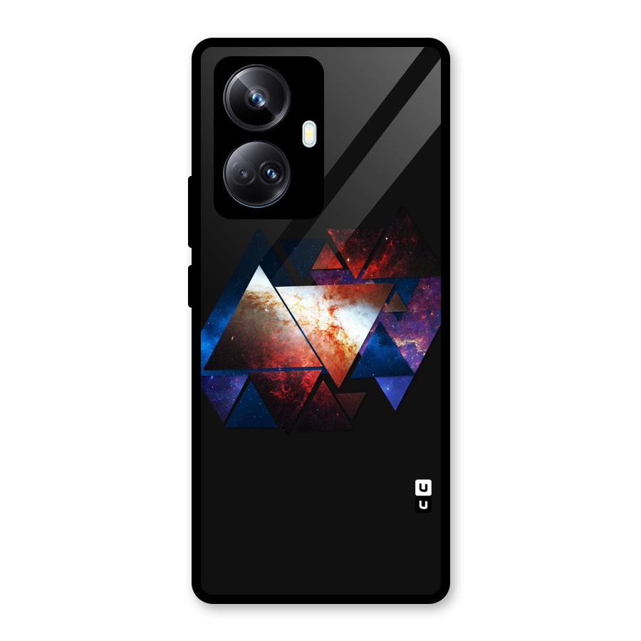 Fire Galaxy Triangles Glass Back Case for Realme 10 Pro Plus