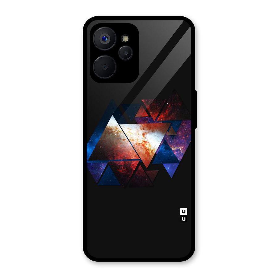 Fire Galaxy Triangles Glass Back Case for Realme 9i 5G