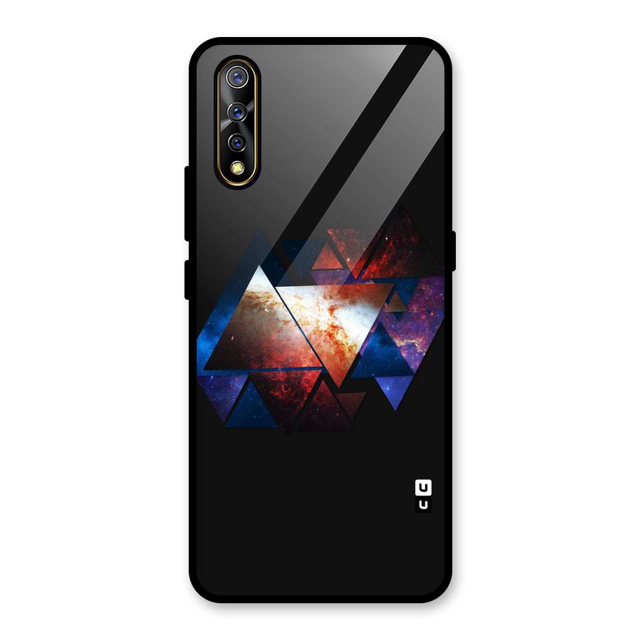 Fire Galaxy Triangles Glass Back Case for Vivo S1