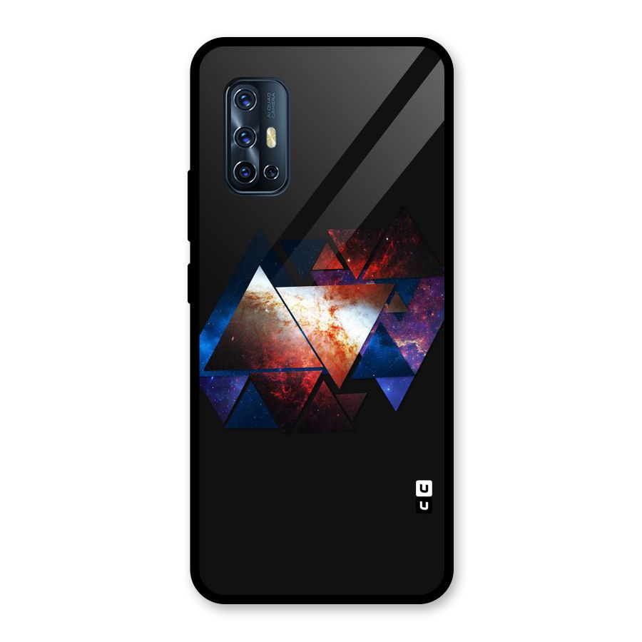 Fire Galaxy Triangles Glass Back Case for Vivo V17