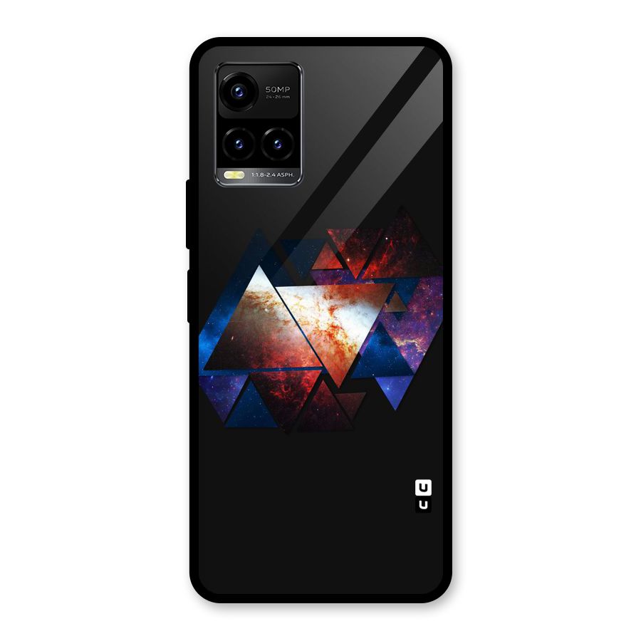 Fire Galaxy Triangles Glass Back Case for Vivo Y21T