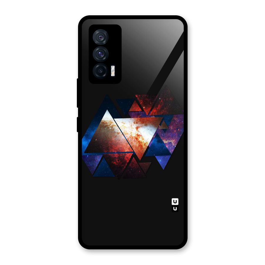 Fire Galaxy Triangles Glass Back Case for Vivo iQOO 7 5G