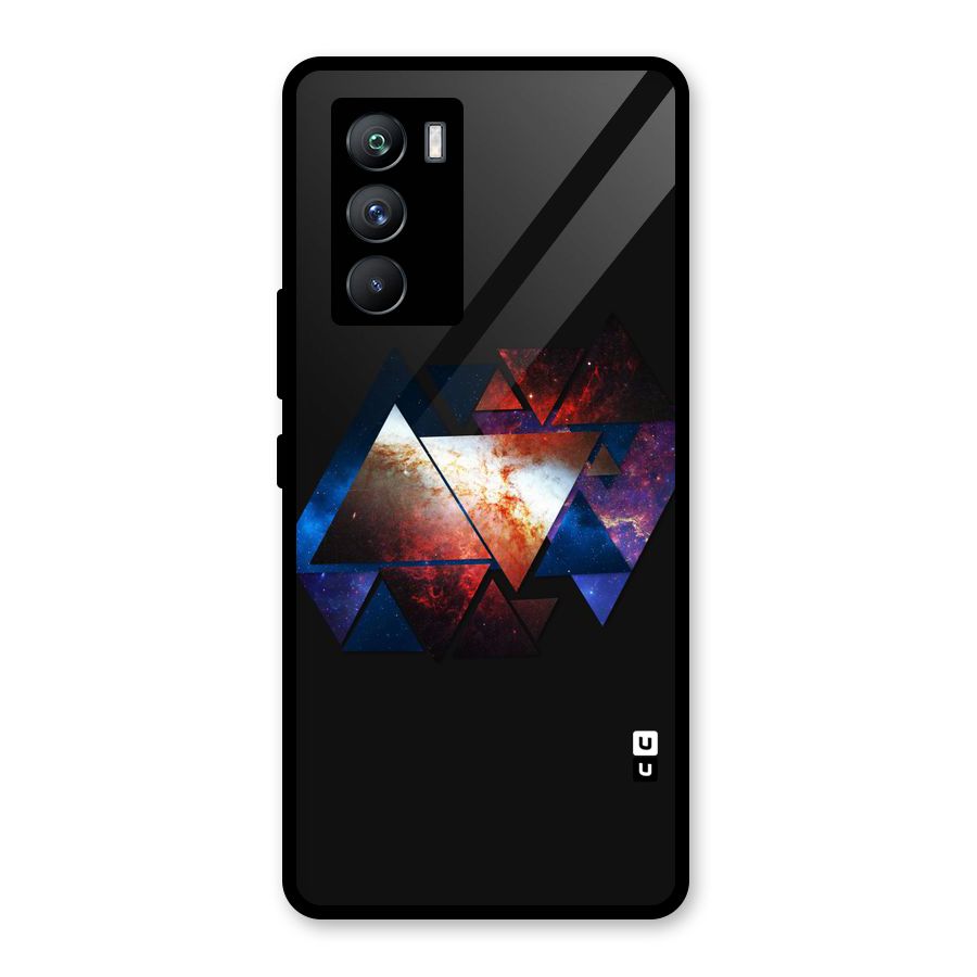 Fire Galaxy Triangles Glass Back Case for Vivo iQOO 9 SE