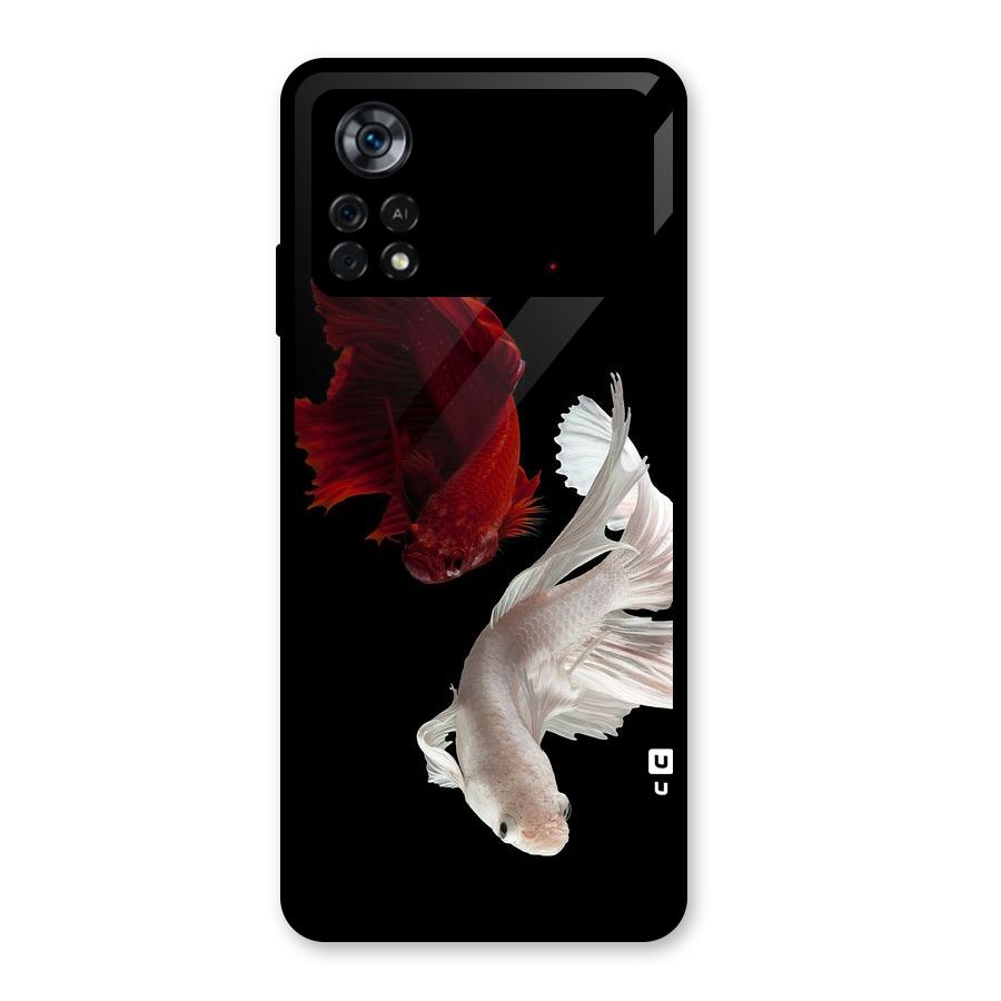 Fish Design Glass Back Case for Poco X4 Pro 5G