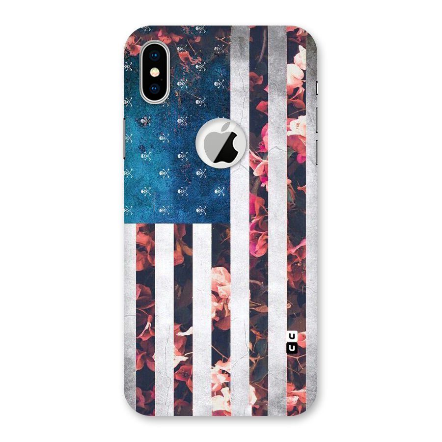 Flag Stripes Back Case for iPhone X Logo Cut