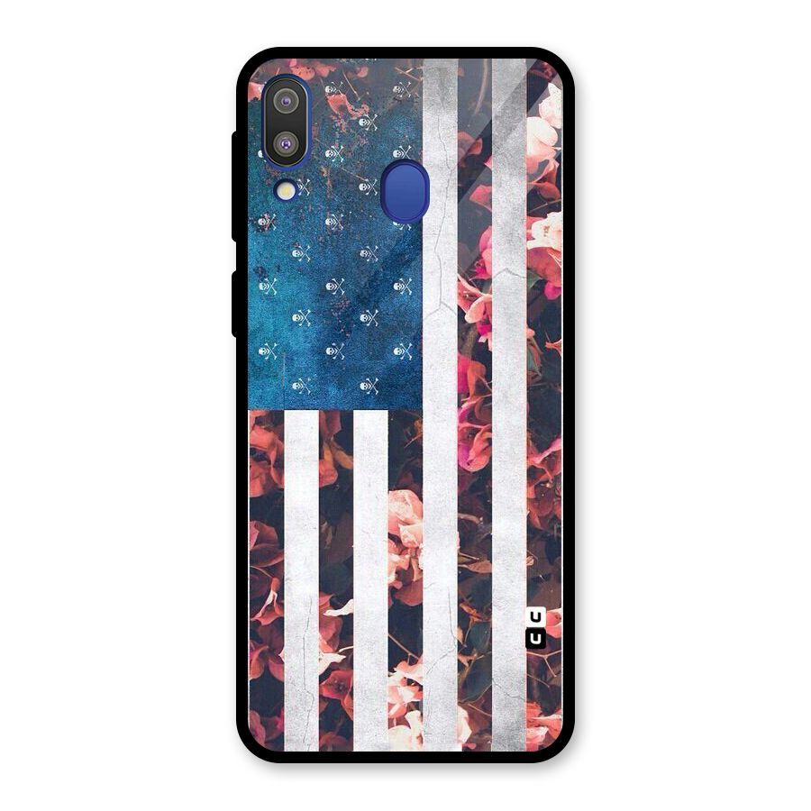 Flag Stripes Glass Back Case for Galaxy M20