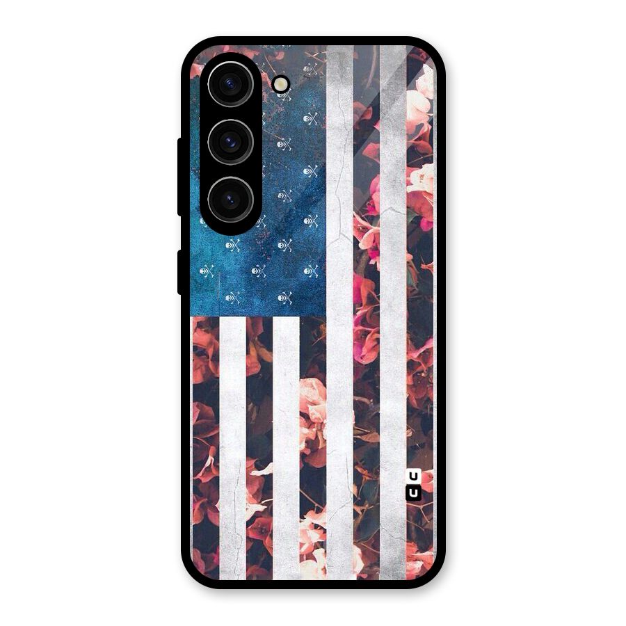 Flag Stripes Glass Back Case for Galaxy S23
