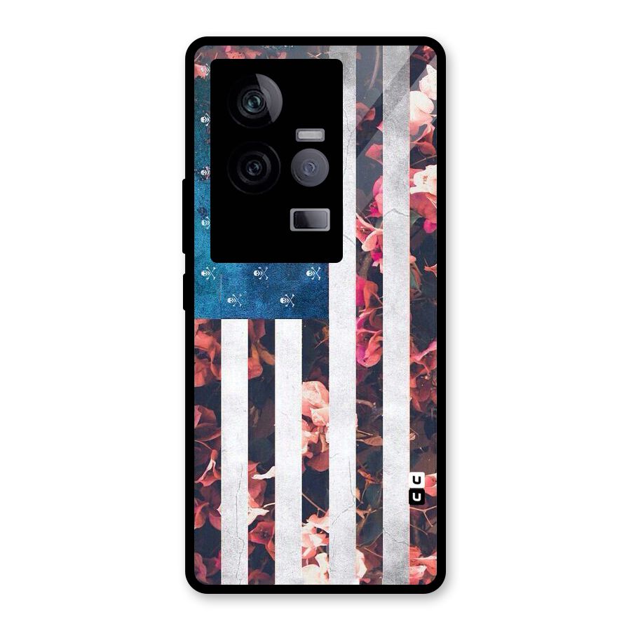 Flag Stripes Glass Back Case for Vivo iQOO 11 5G