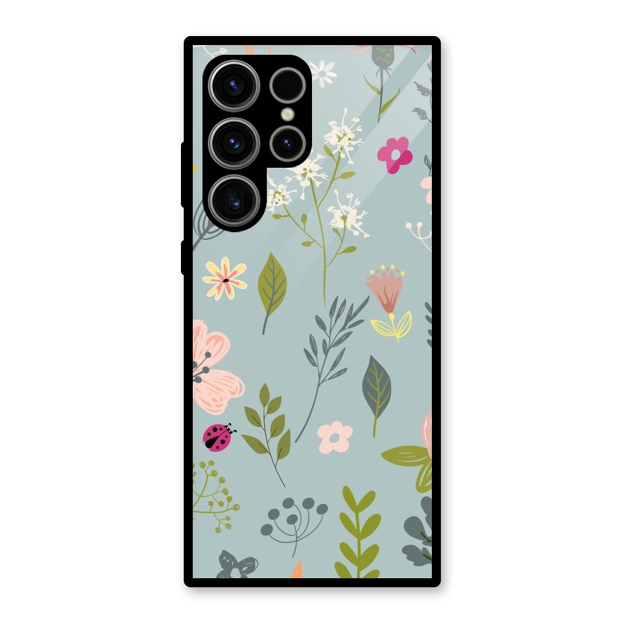 Flawless Flowers Glass Back Case for Galaxy S23 Ultra