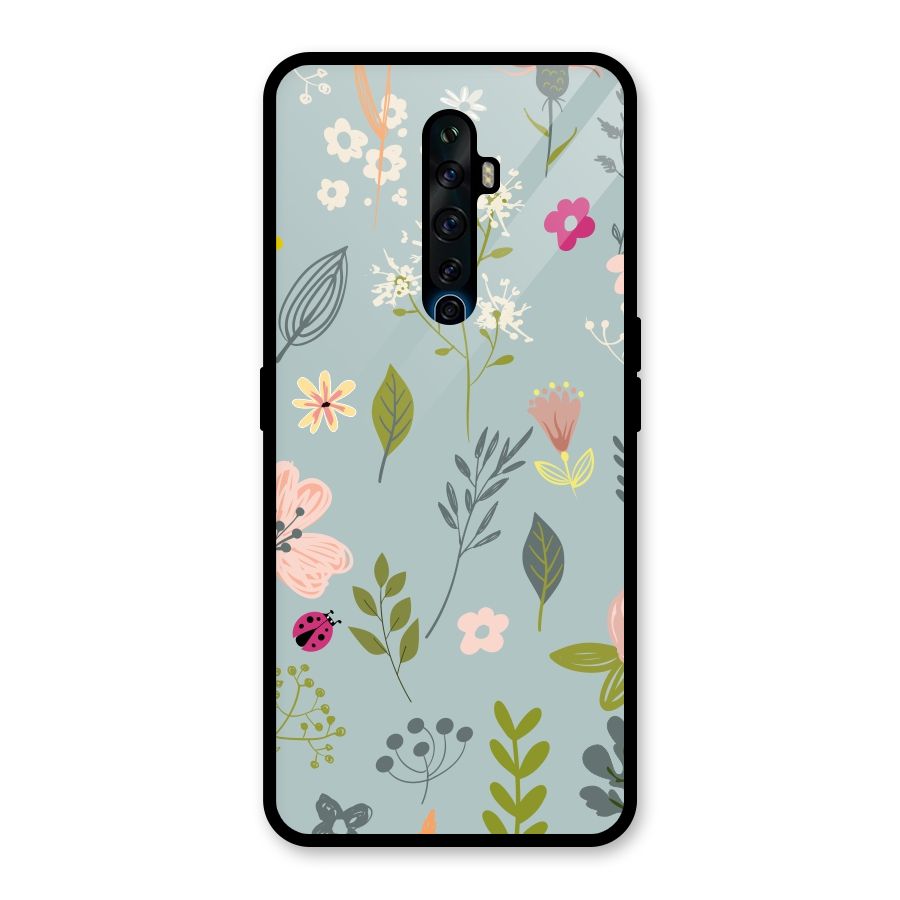 Flawless Flowers Glass Back Case for Oppo Reno2 F