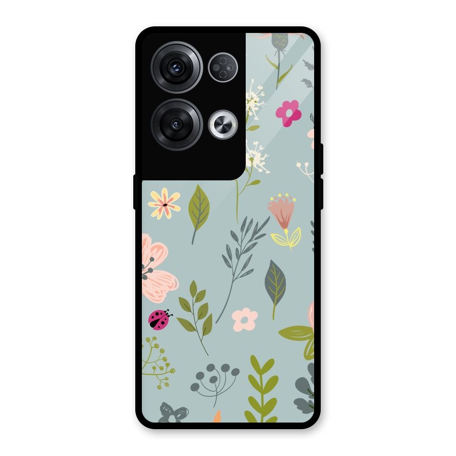 Flawless Flowers Glass Back Case for Oppo Reno8 Pro 5G