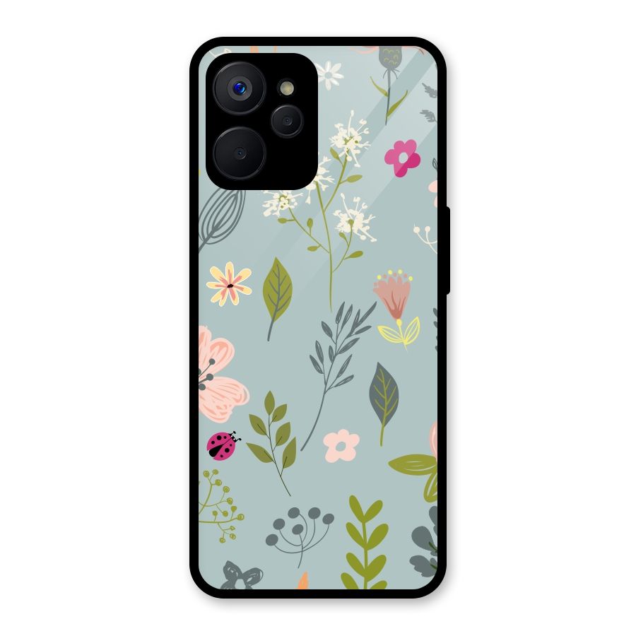 Flawless Flowers Glass Back Case for Realme 9i 5G