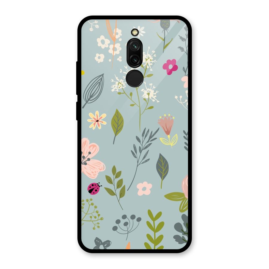 Flawless Flowers Glass Back Case for Redmi 8