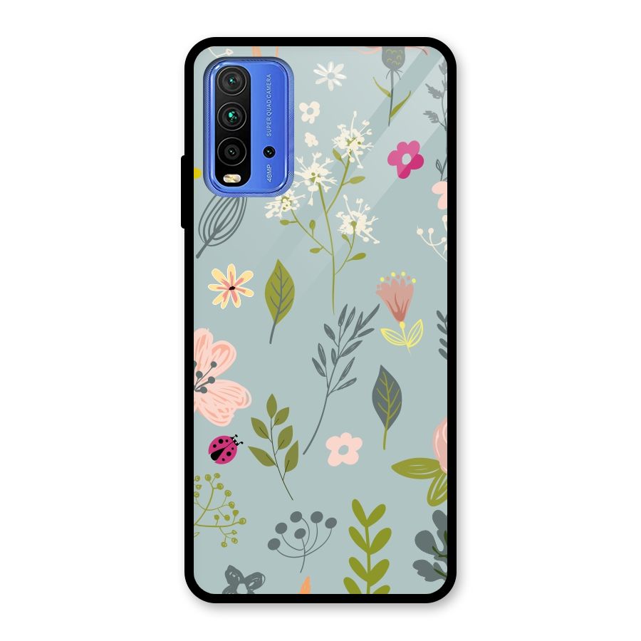 Flawless Flowers Glass Back Case for Redmi 9 Power