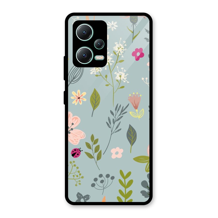 Flawless Flowers Glass Back Case for Redmi Note 12 5G