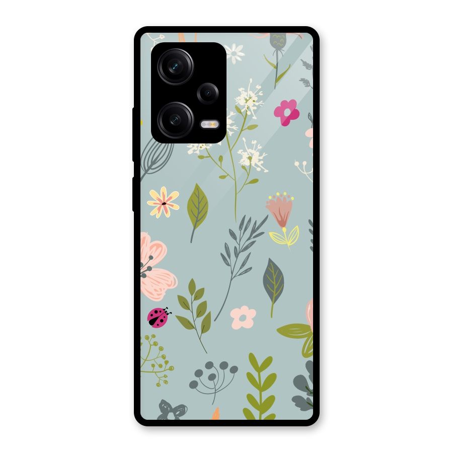 Flawless Flowers Glass Back Case for Redmi Note 12 Pro