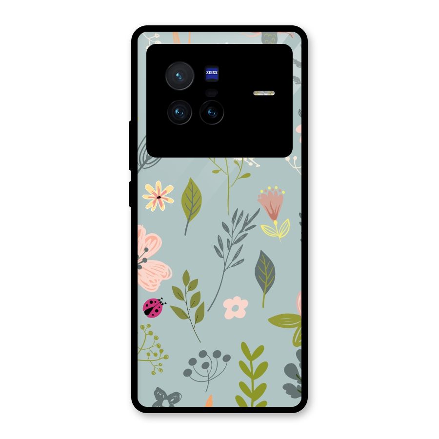 Flawless Flowers Glass Back Case for Vivo X80