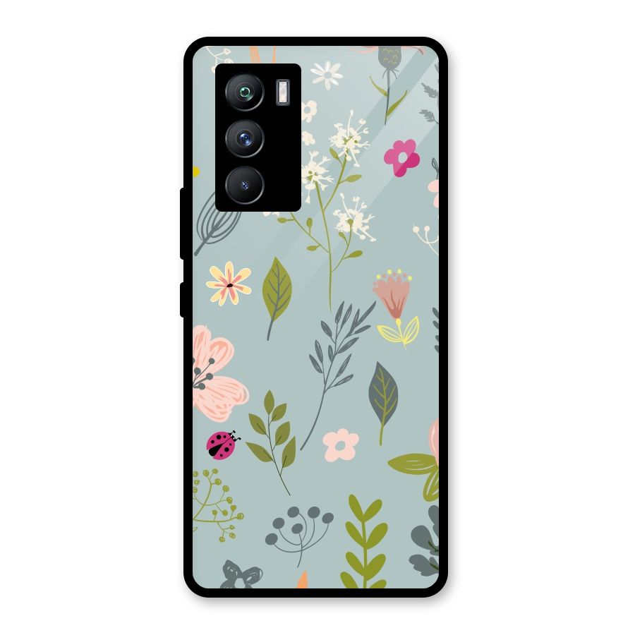 Flawless Flowers Glass Back Case for Vivo iQOO 9 SE
