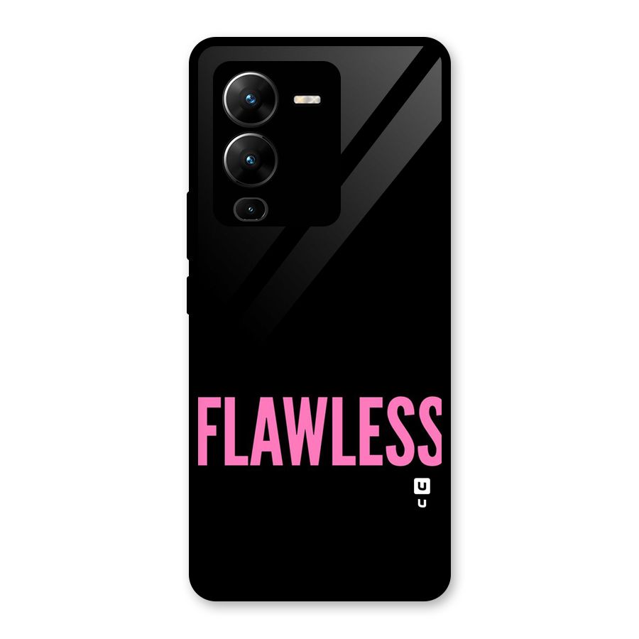 Flawless Pink Design Glass Back Case for Vivo V25 Pro