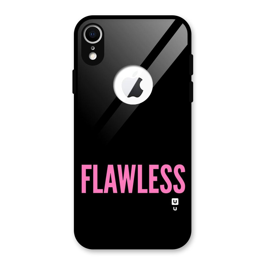 Flawless Pink Design Glass Back Case for iPhone XR Logo Cut