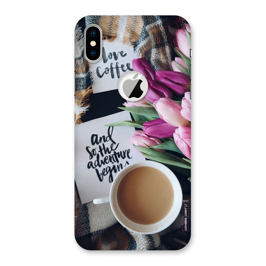 Floral Adventure Back Case for iPhone XS Logo Cut
