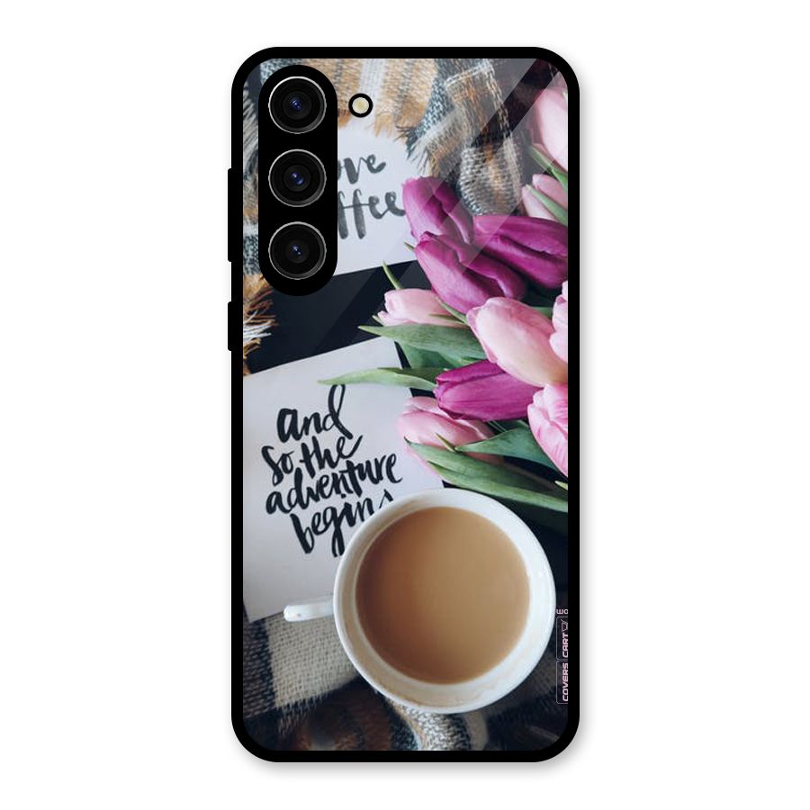 Floral Adventure Glass Back Case for Galaxy S23 Plus