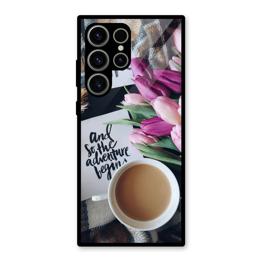Floral Adventure Glass Back Case for Galaxy S23 Ultra