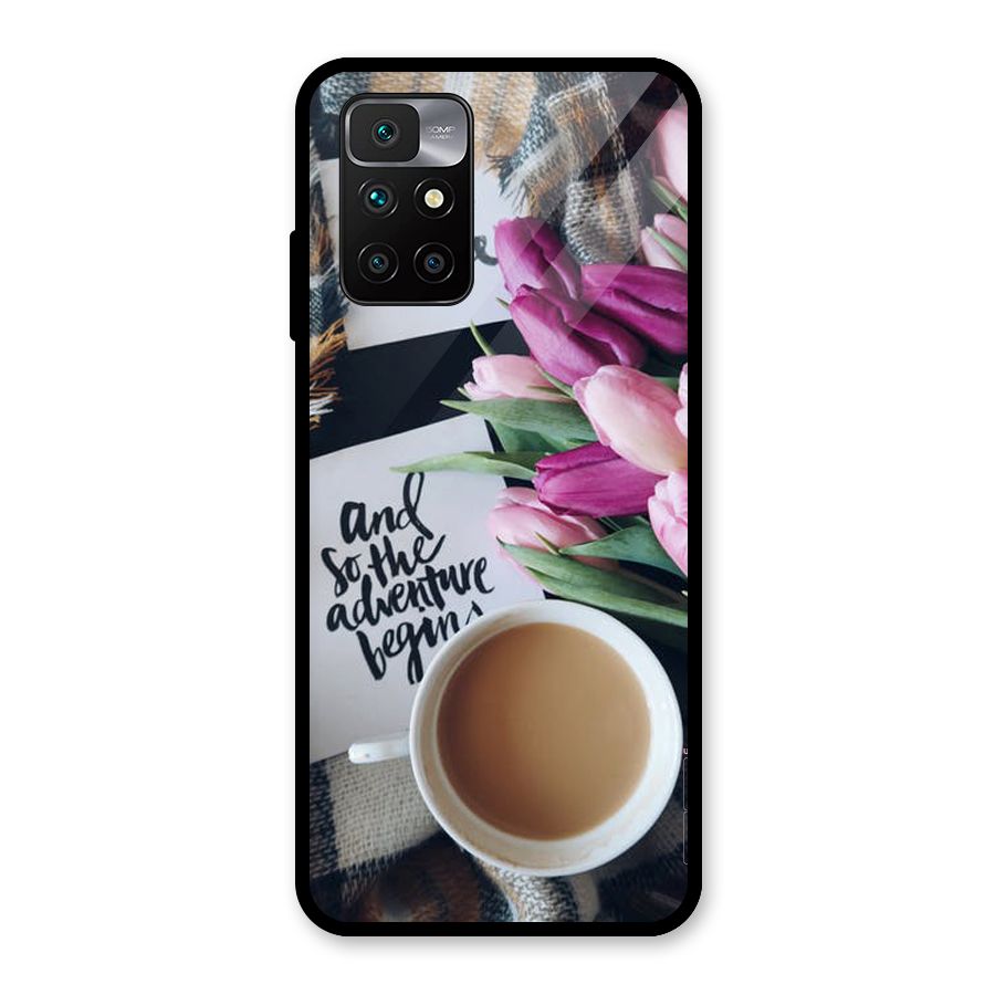 Floral Adventure Glass Back Case for Redmi 10 Prime