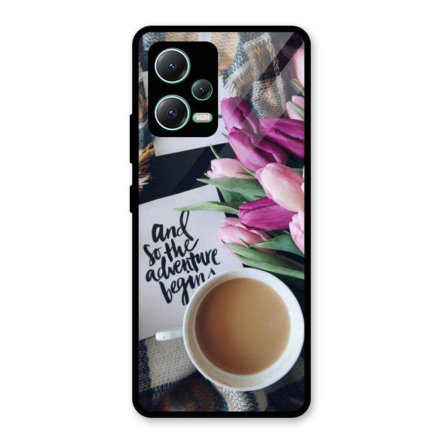 Floral Adventure Glass Back Case for Redmi Note 12 5G